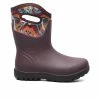 Women's Bogs Footwear Neo Classic Mid Glossy Abstract Rain Boots -Ankle Boots Shoe 1 684