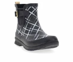 Women's Western Chief Dot Plaid Chelsea Rain Boots -Ankle Boots Shoe 2 243