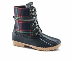 Women's SPRING STEP Duckie - Plaid Rain Boots -Ankle Boots Shoe 2 254