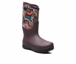 Women's Bogs Footwear Neo Classic Tall Glossy Abstract Rain Boots -Ankle Boots Shoe 2 356
