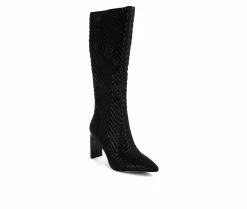 Women's London Rag Prinkles Knee High Heeled Boots -Ankle Boots Shoe 2 537