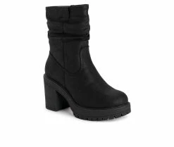 Women's MUK LUKS Riser Pop Heeled Boots -Ankle Boots Shoe 2 552