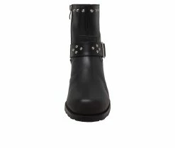 Women's RideTecs 6" Heeled Buckle Biker Booties -Ankle Boots Shoe 3 233