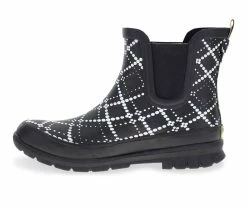 Women's Western Chief Dot Plaid Chelsea Rain Boots -Ankle Boots Shoe 3 242