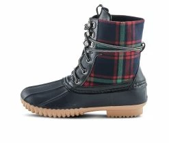 Women's SPRING STEP Duckie - Plaid Rain Boots -Ankle Boots Shoe 3 253