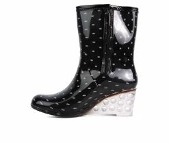 Women's London Rag Drench Wedge Rain Boots -Ankle Boots Shoe 3 255