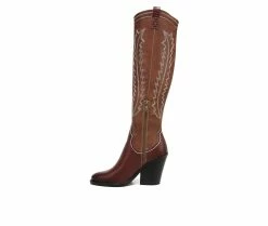 Women's Franco Sarto Glenice Knee High Heeled Western Boots -Ankle Boots Shoe 3 399