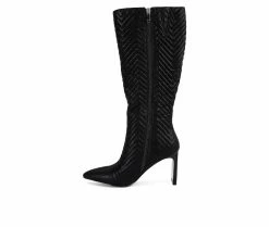 Women's London Rag Prinkles Knee High Heeled Boots -Ankle Boots Shoe 3 536