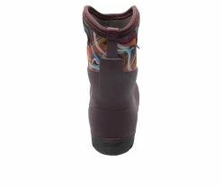 Women's Bogs Footwear Neo Classic Mid Glossy Abstract Rain Boots -Ankle Boots Shoe 4 340