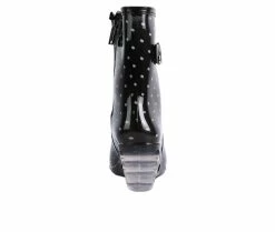 Women's London Rag Drench Wedge Rain Boots -Ankle Boots Shoe 5 245