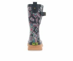 Women's Western Chief Paisley Pop Mid Boot Rain Boots -Ankle Boots Shoe 5 307